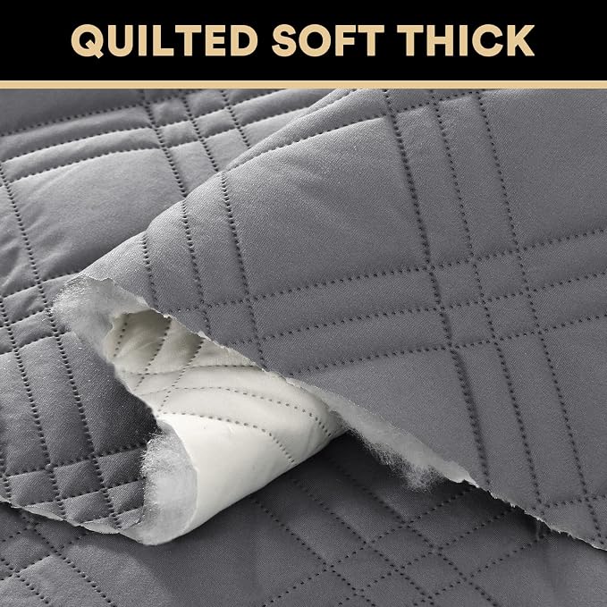 PrinceDeco 100% Waterproof Couch Cover for 3 Cushion Couch Sofa Pet Friendly Non-Slip Couch Cover for Dogs Washable Water Resistant Furniture Protector with Elastic Straps(Sofa 68", Grey) - Image 7