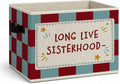 Girls Room Storage Bins Box, Sister Friendship Collapsible Organizer Basket | sweet sister themed storage box basket for books clothes, retro checkerboard organizer for nursery bedroom playroom, 10x14 in by Unknown