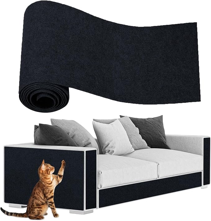 ENONCI 78.7x15.8 Cat Scratch Pad, Furniture Protector for Couch Corners | Trimmable, No-Shedding Cat Scratch Pad with Self-Adhesive Backing for Climbing, Protects Walls, Carpet and Couch by ENONCI