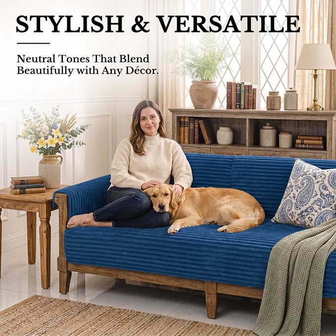 Smiry Waterproof Couch Cover for Dogs, Washable Non Slip Plush Protector | Waterproof Protection, Plush Flannel, Non Slip Backing, Pet Hair & Scratch Protection, Soft Cover (36" x 71") - Image 2