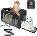 Soft-Sided Large Cat Carrier for 2 Cats, Spacious Foldable Pet Travel Carrier for Large Cats up to 25 Lbs, Double Cat Bag with Shoulder Strap, 20x13x13 Inch, Fits Maine Coon and Small Dogs, Black | Spacious 20×13×13 in design with reinforced frame for ... by FURTENT