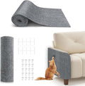 78.7"X15.8" Cat Scratching Mat, Self-Adhesive Cats Carpet, DIY Scratch Furniture Protector for Couch, Sofa, Wall & Doors, Durable Cat Scratch Guards Couch Cats Scratcher from Claw (Grey) by BumaiGo