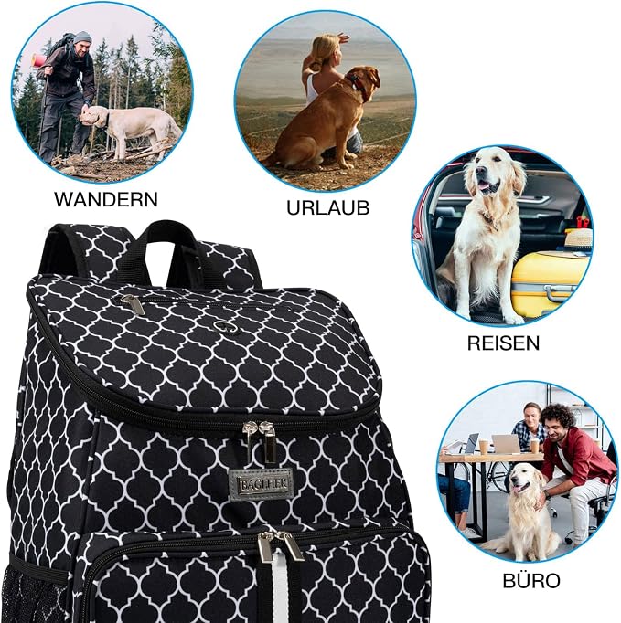 BAGLHER丨Dog Travel Bag, Airline Approved Pet Supplies Backpack, Dog Travel Backpack with 2 Silicone Collapsible Bowls and 2 Food Baskets - Image 6