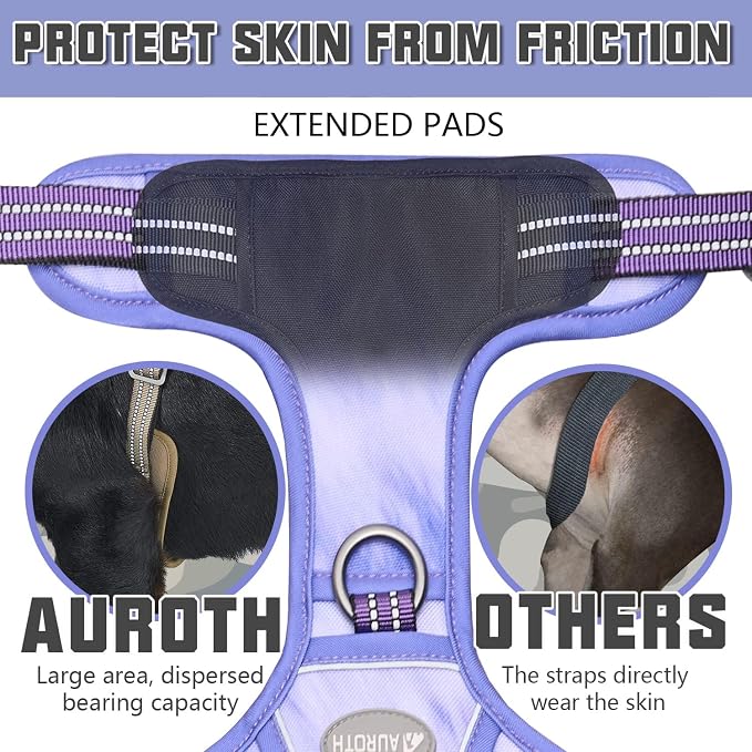 AUROTH Tactical Dog Harness for Large Dogs, Heavy Duty No Pull Pet Vest | Easy Control Handle, Adjustable, Reflective, Military K9, for Doberman Husky Walking Hunting Hiking, Very Peri, X-Large - Image 7