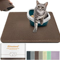 Cat Litter Mat 47"x27",Double Layer EVA Litterbox Mat Brown | Extra Large Honeycomb, Waterproof & non-slip, Odor-free, easy clean, washable durable floor protector,scatter control by BLISSSTORM