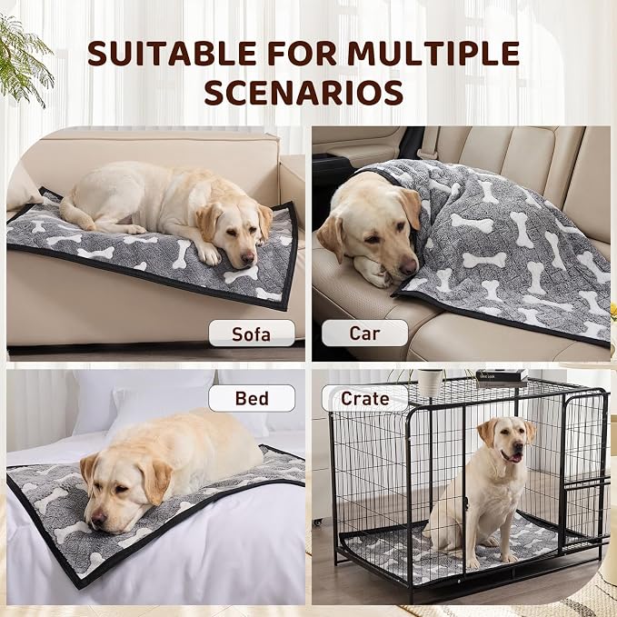 25"x35" Double-Sided Chew Proof Dog Blanket for Sofa Bed Dog Crate | Indestructible Dog Blanket for Aggressive Chewers, Flannel Tear-Resistant & Waterproof Pet Throw Blanket Furniture Protector - Image 7