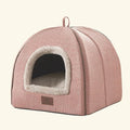 Cat Beds for Indoor Cats - Cat House Cats Tent with Removable Washable Cushioned Pillow, Soft and Self Kitten beds,Pet Bed((Large,Pink) by WINDRACING