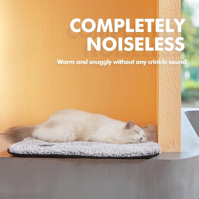 Mora Pets Self Warming Cat Bed Self Heating Cat Dog Mat Pet Pad Extra Warm | Self Heated Cat Bed for Indoor Outdoor Pets, Removable Washable Cover, Non Slip Bottom, Crinkle-Free, No Plug, Grey 24" x 18" - Image 2