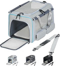 Cat Carrier for Pets up to 15 lbs, Soft-Sided Collapsible Pet Carrier | Upgraded Sturdy Base, Privacy Curtain and 2 Storage Bags Provide Comfort, Privacy and Convenience for Cats and Small Dogs by Hannadepot