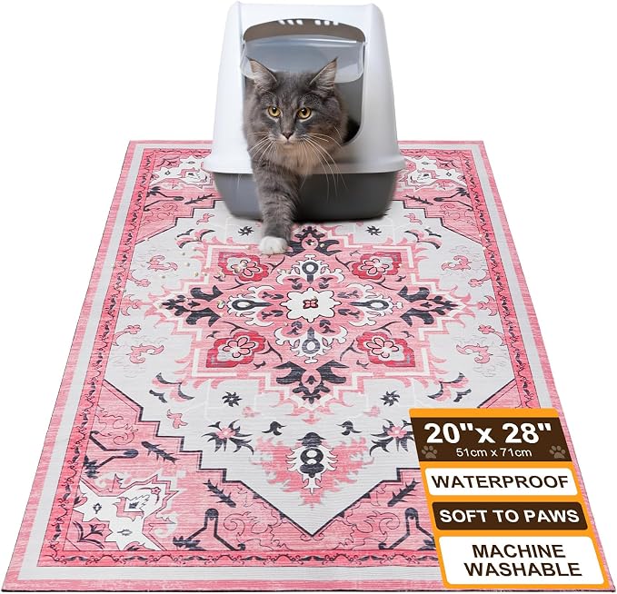 BEAUTYZOO Cat Litter Mat, 20" x 28" Litter Trapping Mat, Waterproof | Scatter Control, Absorbent Urine‑Proof, Soft On Paws, Non‑Slip, Machine Washable, For Indoor Cats & Kittens, Floor Use by BEAUTYZOO