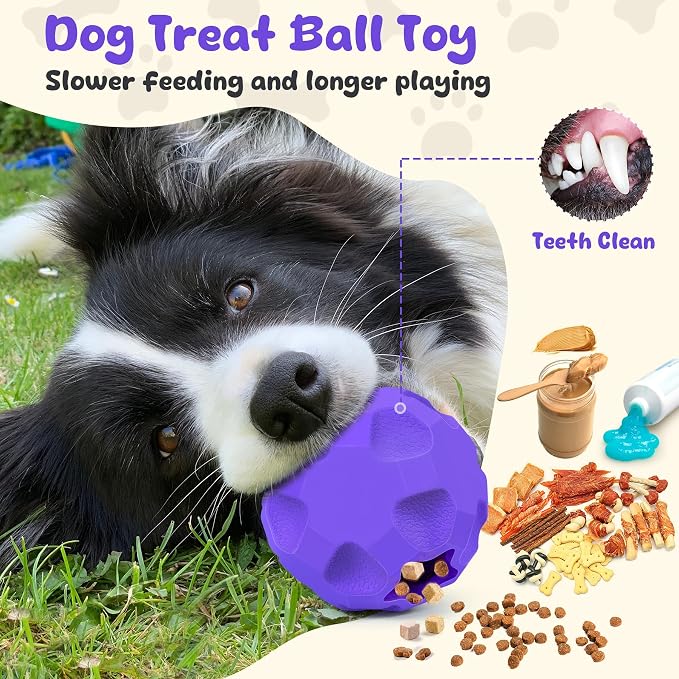 Interactive Dog Puzzle Toys for Boredom, Dog Treat Balls for Large Dogs | Dogs Enrichment Toys to Keep Them Busy, Tough Treat Dispensing Dog Toys, Interactive Dogs Toys for Boredom to Keep Them Busy - Image 4
