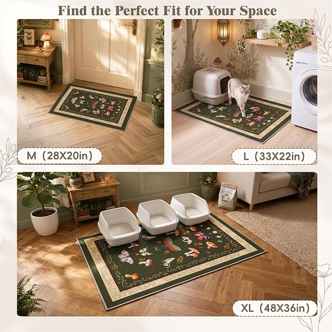 Bienbee Cat Litter Mat, 2 Pack 33" x 22" Machine Washable for Litter Boxes | Cat Litter Rug with Waterproof Backing, Non-Slip Grip and Soft On Kitty Paws to Catch Litter and Protect Floor - Image 7