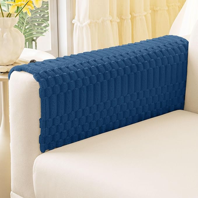 Smiry Waterproof Couch Covers for Dogs Washable, Non Slip Pet Sofa Cover | Plush Scratch Resistant Flannel Furniture Protector for Dogs, Navy, 27.6" x 27.6", 2 Pack by Smiry