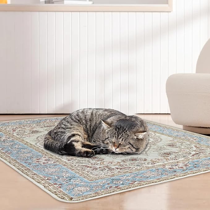Cat Litter Mat 2 Pack, Reusable Large 36"x48" Kitty Litter Trapping Mat, Machine Washable Litter Mats for Cats, Waterproof & Non-Slip Compatible with Cat Box(Grey Medallion) - Image 6