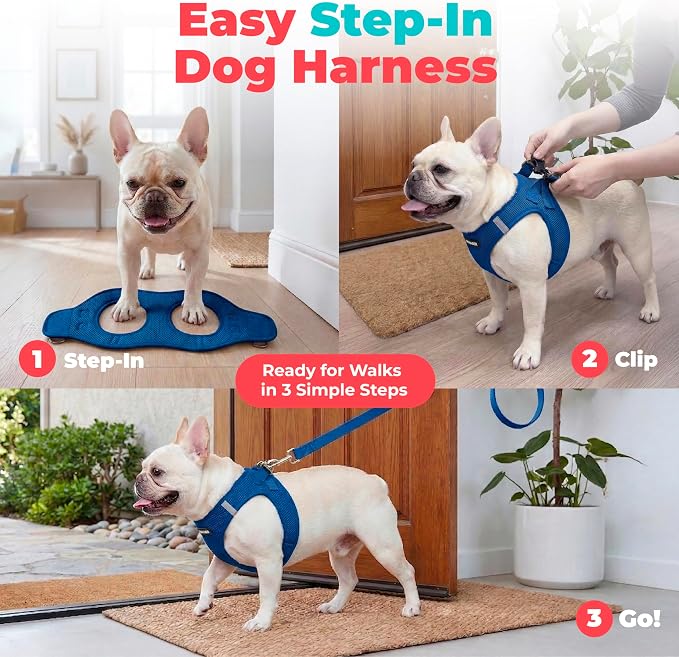 Voyager Step-in Air Dog Vest Harness - Royal Blue, XXX-Small | 11 - 12" in Chest, Reflective Bands, All Weather Breathable Air Mesh, Cats Compatible, Lightweight, Fast Drying - Image 3