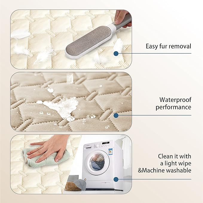 gogobunny Waterproof Blanket, Couch Covers for Dogs, Reversible Protector | 3X Stronger Leakproof, Scratch Proof Durable Furniture Protection, Stain Resistant, Washable, 30x70 Inch Dark/Light Beige - Image 7