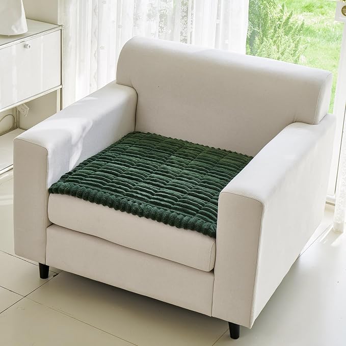 MYSKY HOME Chair Covers, Non-Slip Couch Couch, Moss Green, 27.6" x 27.6" | Recliner Chair Covers, Soft & Thick Chair Arm Covers Protectors, for Living Room, Pet Friendly, Couch Cushion Covers - Image 7