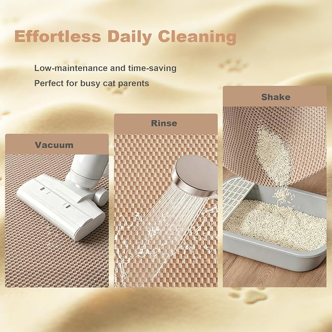 Cat Litter Mat, 35"x23" Large Litter Trapping Mat for Litter Box | Waterproof, Non-Slip Kitty Pad, Urine-Resistant, Scatter Control, Cut to Fit - Image 7