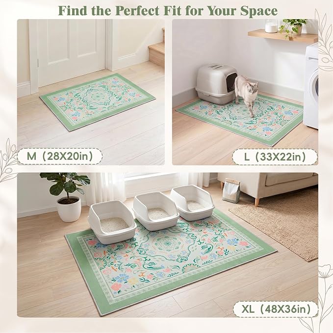Bienbee Cat Litter Mat, 2 Pack 48" x 36" Machine Washable for Litter Boxes | Cat Litter Rug with Waterproof Backing, Non-Slip Grip and Soft On Kitty Paws to Catch Litter and Protect Floor - Image 7