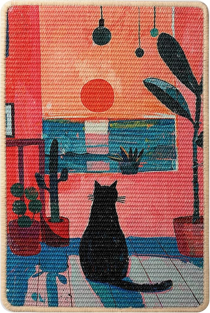3-in-1 Sisal Cat Scratcher Mat 23.6x15.7 – Durable Scratch Rug Use for Floor & Wall with Adhesive Tape, Protects Couch, Carpet & Furniture, Anti-Slip, Pet-Safe for Indoor/Outdoor Cats, Pink Romance - Image 9