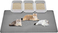 Cat Litter Mat - Extra Large Cat Litter Mat Litter Trapping Mat 46"x26"-Honeycomb Double Layer Design,Urine and Water Proof Material,No Slip& No Phthalate,Washable Easy Clean（Grey） by Poicrm