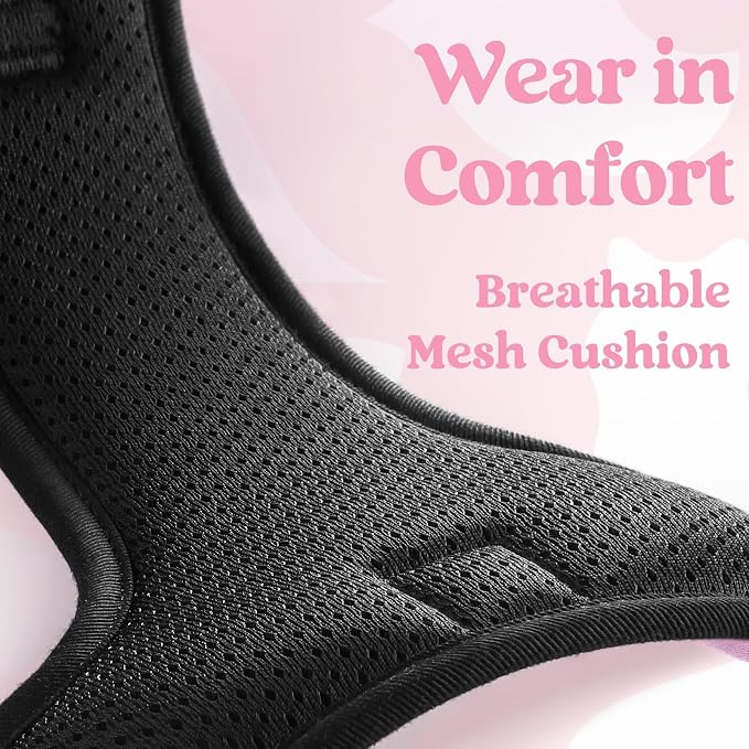 rabbitgoo Dog Harness for Large, Updated Easy On & Off with 3 Buckles | No Pull No Choke, Walking with 2 Clips and Handle, Adjustable Soft Reflective, Pink, X-large - Image 7
