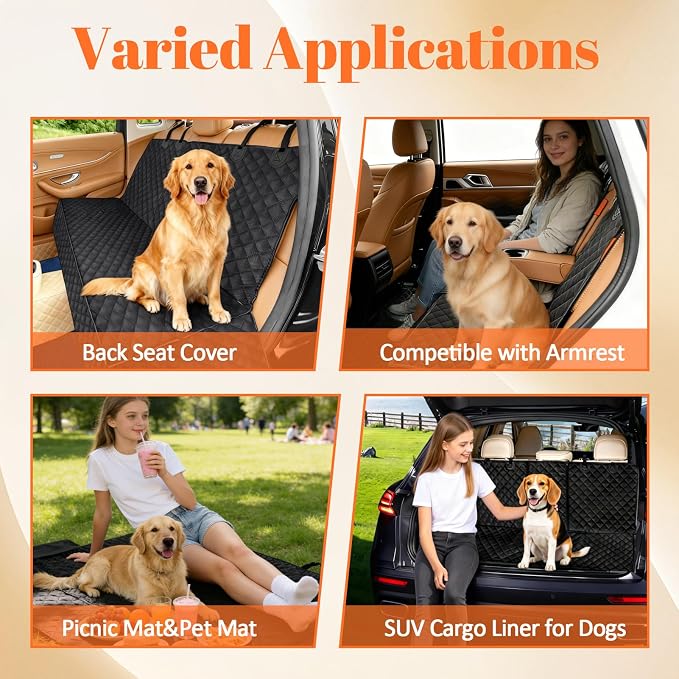 JSTHT Dog Seat Cover, 100% Waterproof Bench Seat Cover Protector Scratch Proof Nonslip Durable Soft Pet Back Seat Covers for Cars Trucks & SUV - Image 6