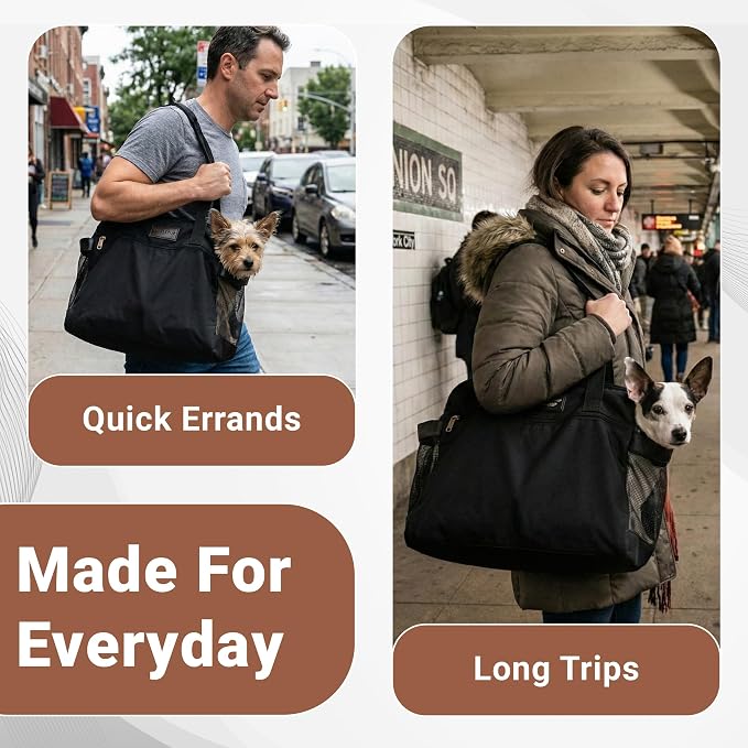 Soft-Sided Dog Carrier Bag, Airline Approved Pet Tote for Small Dogs & Cats, Breathable Mesh, Machine-Washable Cushion, TSA Friendly, Black - Image 8