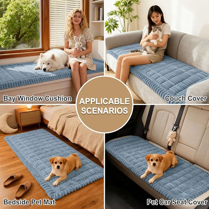 hyha Couch Cover for Dogs, Washable Non Slip Plush Flannel Sofa Protector | Thick Flannel, Anti-Slip Backing, Pet Hair & Scratch Protection, Fits Sofa & Loveseat (27.6" x 88") - Image 4