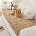 OstepDecor Couch Cover for Dogs, Washable Non Slip Sofa Cover for Pets | Soft Couch Covers for Sofa, Loveseat and Sectional, Furniture Protector Against Pet Hair & Dirt (27.6" x 59", Khaki) by OstepDecor