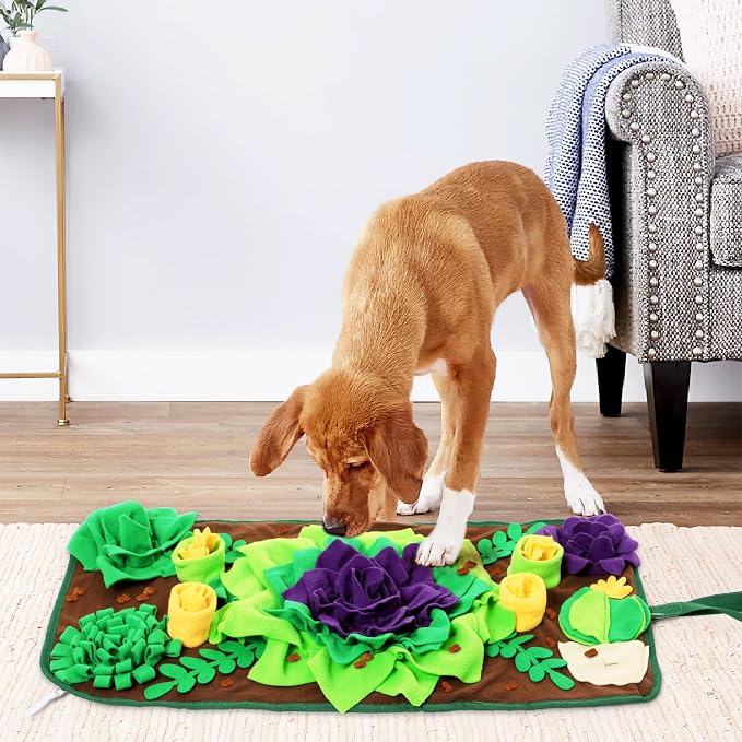 CiyvoLyeen Snuffle Mat for Small & Medium Dogs and Cats, 30.7''x 15.7'' Dog Feeder Puzzle Enrichment Game, Slow Eating Feeding Mat, Foraging Mat for Rabbit, Pig, Stress Relief Puppy Gift for Pet Lover - Image 7