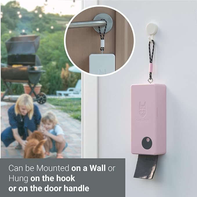 SVD.PET Dog Poop Bag Dispenser, Wall Mount Pet Waste Bag Dispenser Station | Weatherproof Outdoor or Indoor Bag Holder, Easy to Refill Magnetic Cover (Pink, Dispenser only) - Image 3