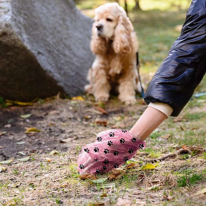 Dyforce 600 Count Dog Poop Bags Rolls with Dispenser Pink | Scented Leak Proof Pet Waste Poop Bags for Dogs 13x9", Extra Thick and Large Doggy Cat Litter Bags for Poops with Holder - Image 5