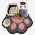 Cute Cat Litter Mat 35”x24”, Litter Box Mat, Litter Trapping Mat, Soft on Kitty Paws, Easy Clean, Anti Slip, Pet Accessories, Door Floor mats - Grey Pink90*60 by Rarenut