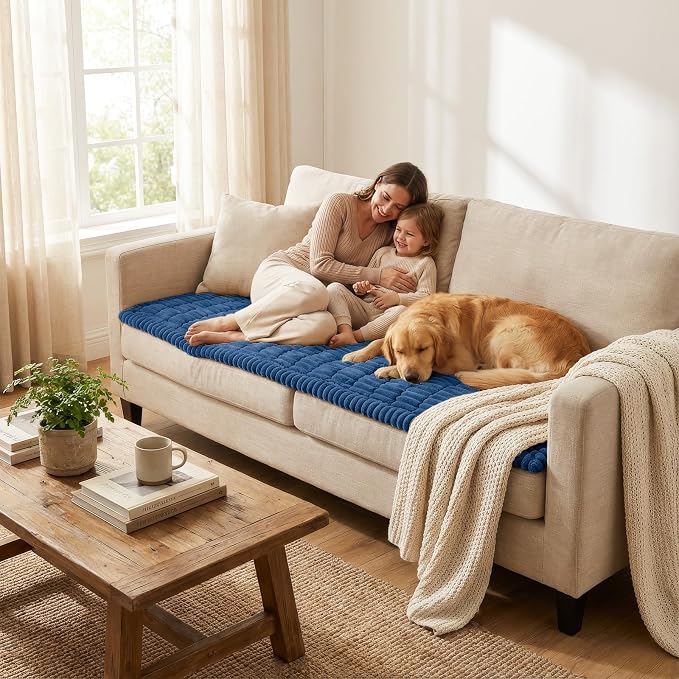 Smiry Couch Cover for Dogs, Non Slip Washable Sofa Protector for Pets | Soft Furniture Cover for Leather & Fabric Couches, Cozy Protect Against Fur, Dirt & Messes, Pet Friendly, 27.6"x47" - Image 6