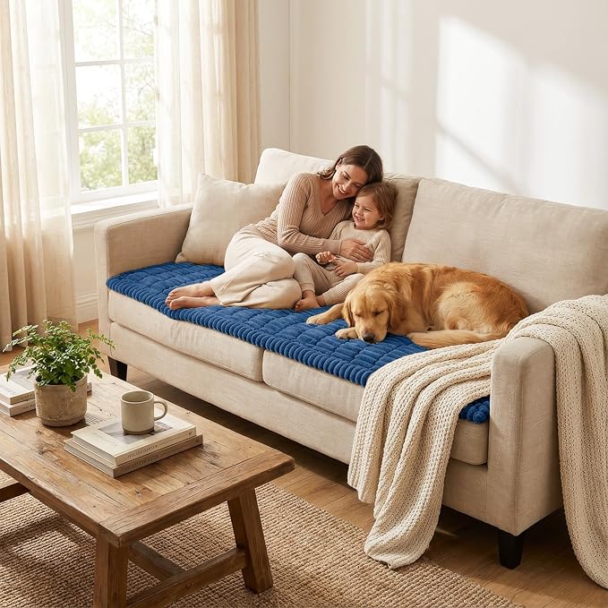 Smiry Couch Cover for Dogs, Non Slip Washable Sofa Protector for Pets | Soft Furniture Cover for Leather & Fabric Couches, Cozy Protect Against Fur, Dirt & Messes, Pet Friendly, 27.6"x27.6" - Image 6