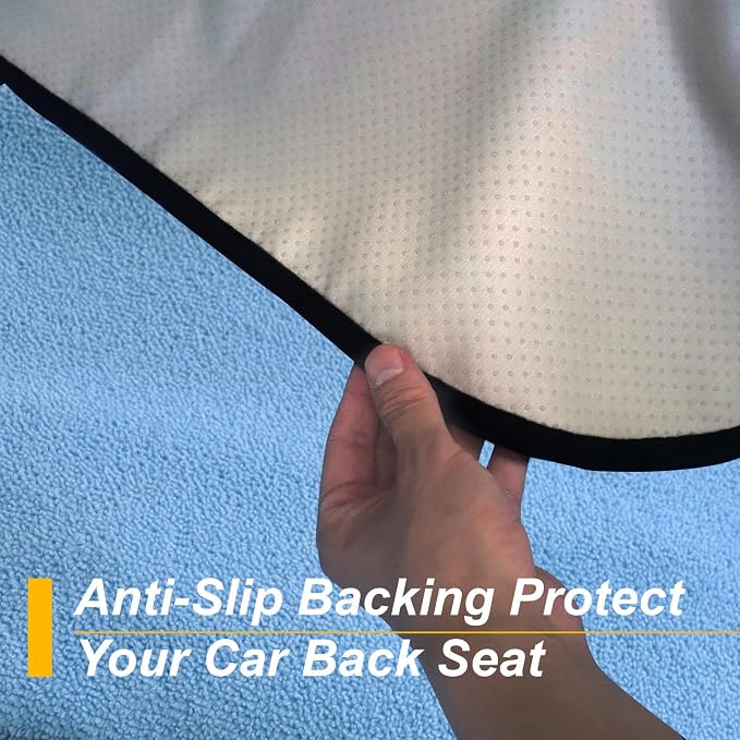 Back Seat Cover for Car Trucks Van SUV,Waterproof Rear Bench Towel Seat Covers for Dogs and Kids,Automotive Backseat Protector (Sky Blue) - Image 5