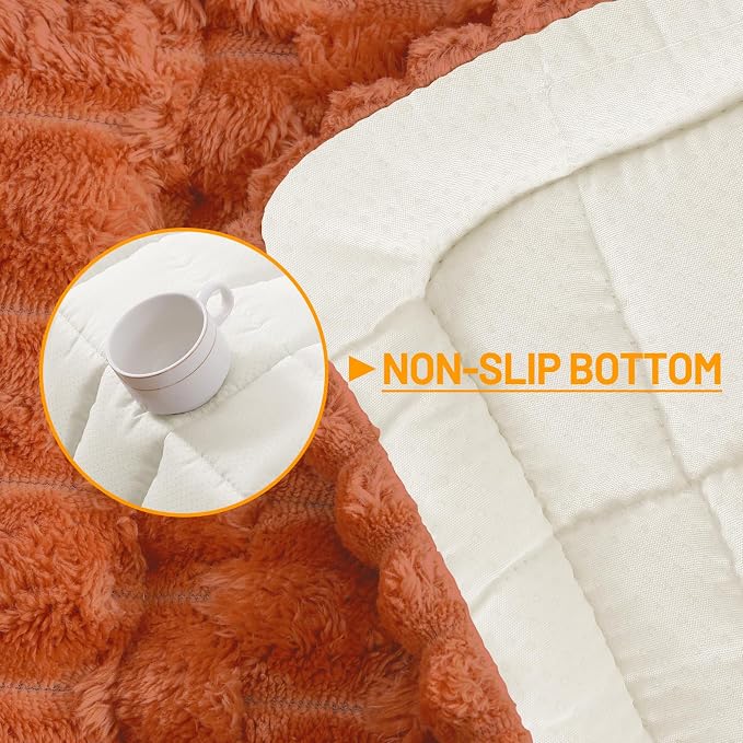 Smiry Non Slip Couch Covers for Dogs, Scratch Resistant Pet Sofa Protector | Machine Washable Soft Fuzzy Thick Furniture Cover for Sofa Loveseat Sectional Large Dogs, Rust, 27.6" x 82.7" - Image 11