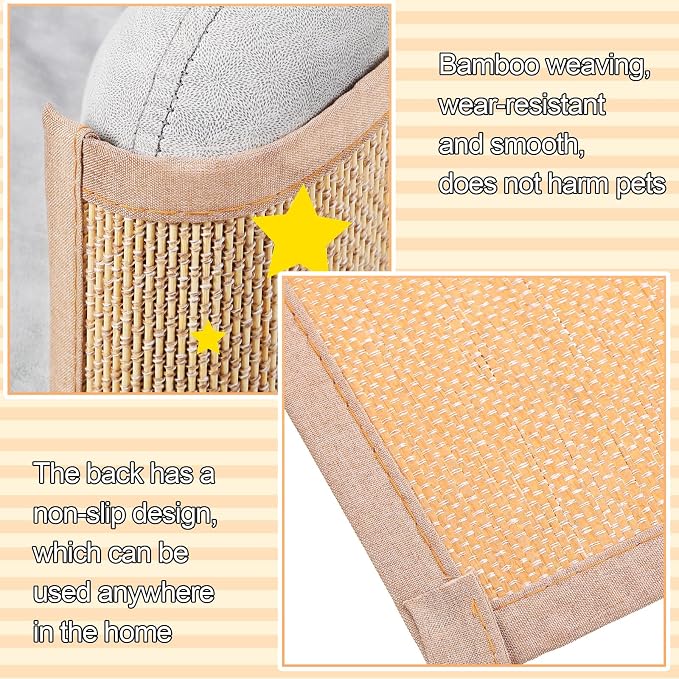 Newwiee 2 Pcs Cat Scratch Furniture Protector Mat Sofa Couch Protector for Cats Pet Scratching Pads for Couch, Sofa, Chair, Easy Installation(23.6 x 35.4 Inch) - Image 4