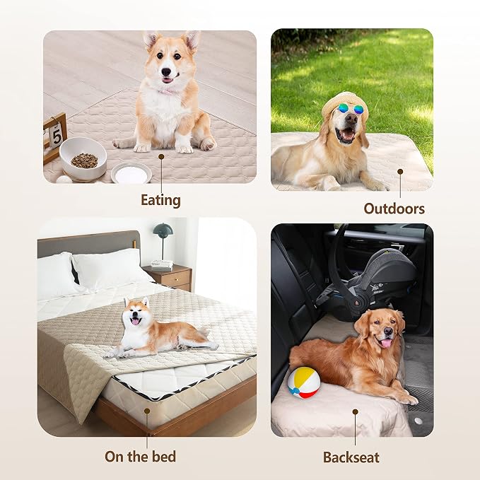 gogobunny Waterproof Blanket, Couch Covers for Dogs, Reversible Protector | 3X Stronger Leakproof, Scratch Proof Durable Furniture Protection, Stain Resistant, Washable, 30x70 Inch Dark/Light Beige - Image 6
