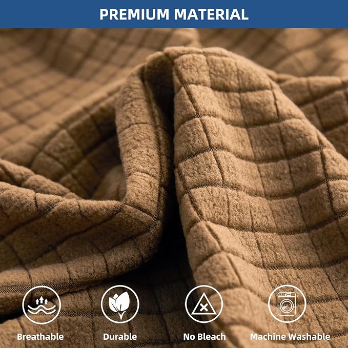 Eismodra Couch Covers for 3 Cushion Couch Sofa Magic Stretch Sofa Slipcover for Dogs Pet L Shape 2 Seat Replacement Furniture Protector,Light Brown Length 65-78 inches(Only 1 Piece) - Image 3