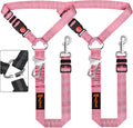 Laqibak Removable Dog Seat Belt Harness for Car, 3 in 1 Pet Seatbelt Leash | Retractable Headrest-Mounted,Restraint & Adjustable Reflective Bungee Dog Seatbelt Tether,Pink by laqibakProductcollection