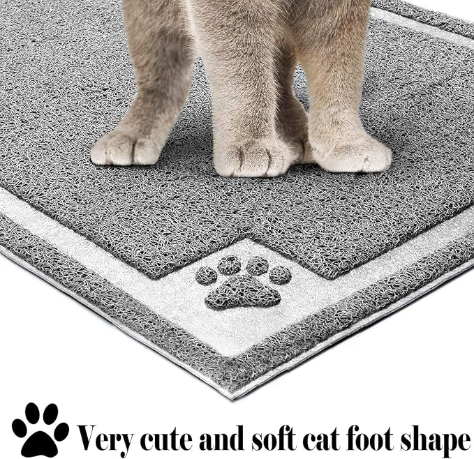 UPSKY Large Cat Litter Mat Trapper 35"×23", Waterproof, Non-Slip, Gray | Large Litter Box Mat, Foldable Trapping Mat, Anti-slip Design, For Cat Litter Boxes and Sensitive Paws, Easy to Clean - Image 3