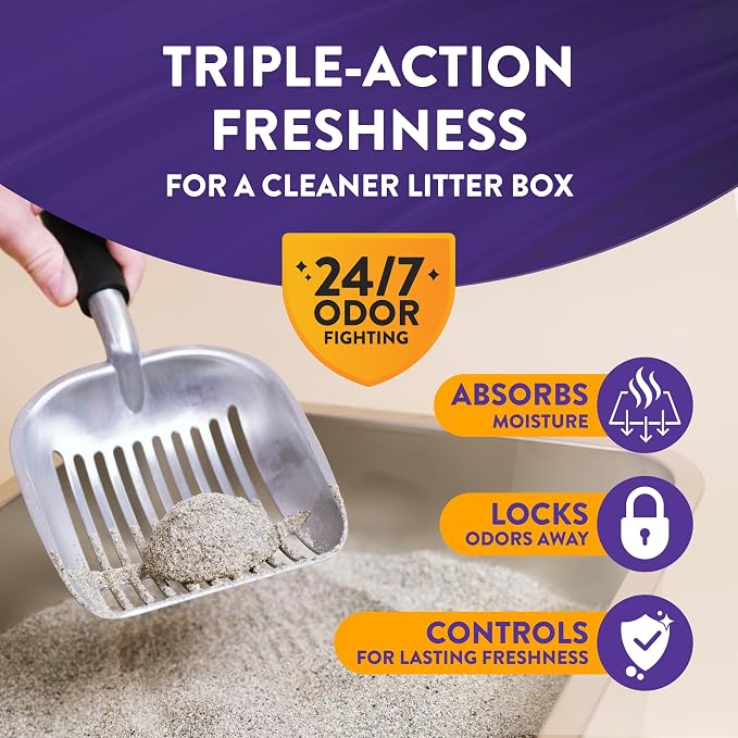 ARM & HAMMER Slide Platinum Easy Clean-Up Clumping Cat Litter, 27.5 Lbs | 24/7 Odor Control, Triple-Action Freshness, Non-Stick, Low Tracking, Multi-Cat Formula, Scented - Image 2