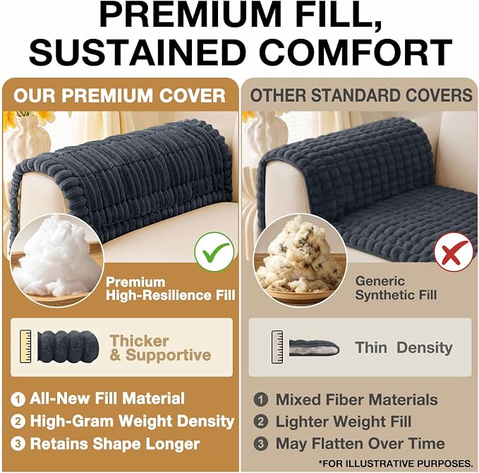 hyha Couch Cover for Dogs, Washable Non Slip Plush Flannel Sofa Protector | Thick Flannel, Anti-Slip Backing, Pet Hair & Scratch Protection, Fits Sofa & Loveseat (27.6" x 59") - Image 10