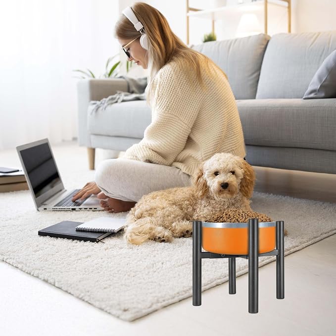 PROERR Lifted Dog Bowl Stand - Without Bowls, Single Raise Pet Food Table Adjustable Wide 6-10", Tall 8 10 12" - Bowl Stand Size Optional, Dog Bowls Holder Elevated for Small Medium Large Dogs Breed - Image 6