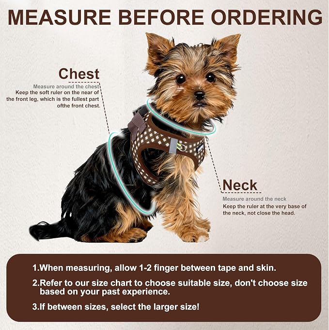 AIITLE Step in Medium Dog Harness and Leash Set, Pet Vest, Chocolate M | Breathable Mesh, Adjustable Fit, No-Pull Reflective Design, Escape Proof, for Small-Medium Dogs, Outdoor Walking, Running - Image 7