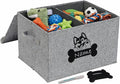 Large Dog Toy Bin-Pet Toys Storage Box-Fabric Storage Bin with Lid-Collapsible Dog Toy Organizer,Dog Toy Basket -Chew Proof Dog Bin-Can be Personalized-Gray by Brabtod