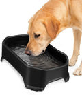 Neater Pet Brands Extra Large Water Bowl for Dogs, Outdoor Dog Water Bowl (1.25 Gallon XL Capacity), Big Trough Style Food Dish for Indoors or Outside, No Spill Large Dog Bowls, Midnight Black by NeaterPetBrands