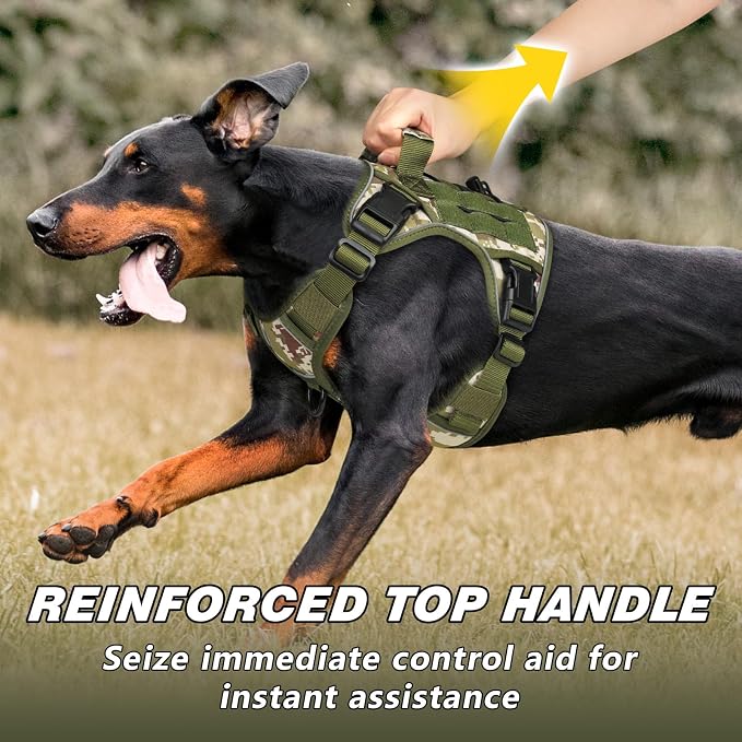 WINGOIN Tactical Dog Harness for Small Dogs,Heavy Duty No Pull Dog Harness | with Handle,Adjustable Reflective,Military K9 Style,Big Size Dog Vest,for German Shepherd,for Walking Training Hunting - Image 3